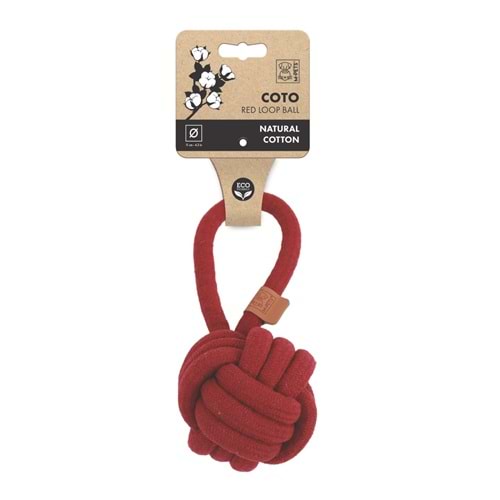 10662405 M-PETS COTO RED LOOP BALL 11CM ÇEKMELİ ÖRGÜ TOP OYUNCAK