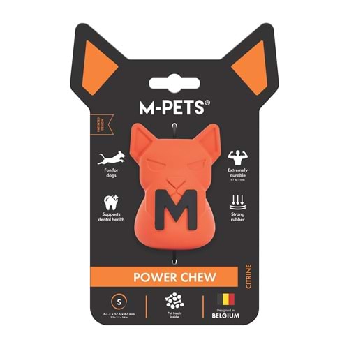 10675116 M-PETS POWER CHEW KAUÇUK KÖPEK ÖDÜL OYUNCAĞI CITRINE (S)