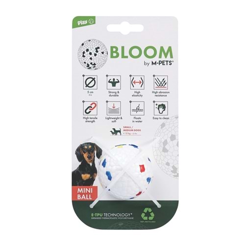 10677799 M-PETS BLOOM MİNİ BALL OYUN TOPU PARÇALANMAZ RED/WHİTE