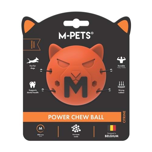 10678916 M-PETS POWER CHEW BALL KAUÇUK KÖPEK OYUNCAĞI CITRINE (M)