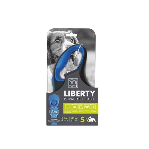 10824099 M-PETS LIBERTY OTOMATİK GEZDİRME ŞERİT 3MT/BLUE (S)