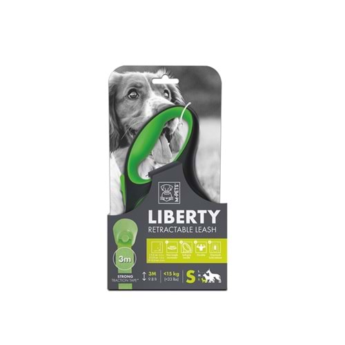 10824399 M-PETS LIBERTY OTOMATİK GEZDİRME ŞERİT 3MT/GREEN (S)