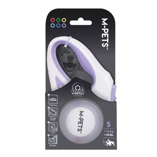 10839199 M-PETS FLASH LEDLİ OTOMATİK GEZDİRME ŞERİT 3MT/PURPLE