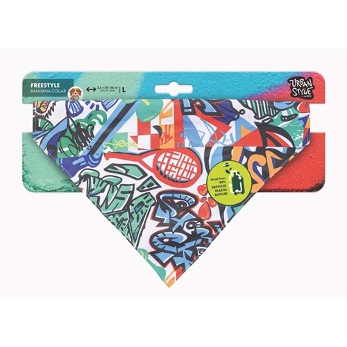 10839899 M-PETS URBAN STYLE FREESTYLE BANDANA COLLAR (L)