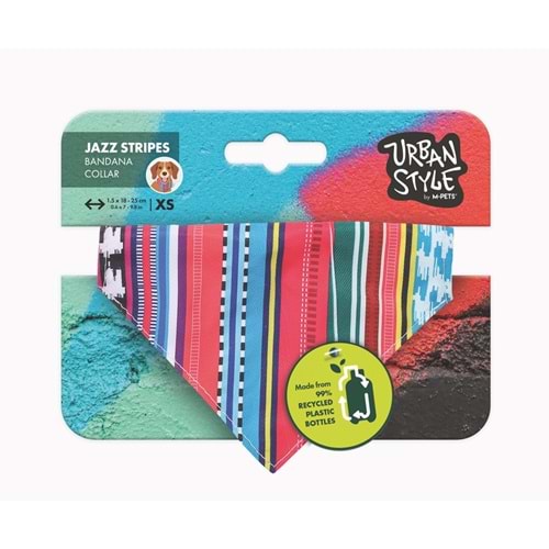 10839999 M-PETS URBAN STYLE JAZZ STRIPES BANDANA COLLAR (XS)