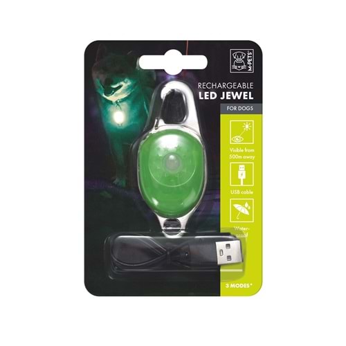 10840599 M-PETS LED JEWEL GÜVENLİK IŞIĞI GREEN