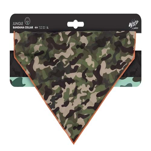 10841999 M-PETS WILD JUNGLE BANDANA COLLAR (L)