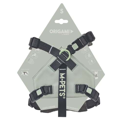 10852199 M-PETS ORIGAMI REFLEKTÖRLÜ SIRT TASMASI GREEN (S)