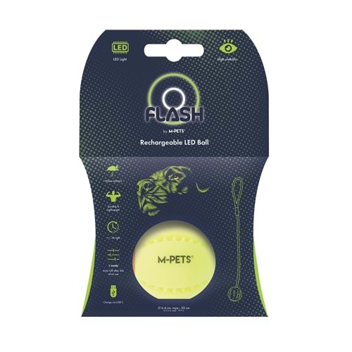 10856199 M-PETS FLASH LED BALL GREEN KÖPEK OYUNCAĞI