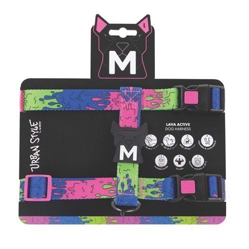 10868499 M-PETS URBAN STYLE LAVA ACTİVE KÖPEK GÖĞÜS TASMASI (L)