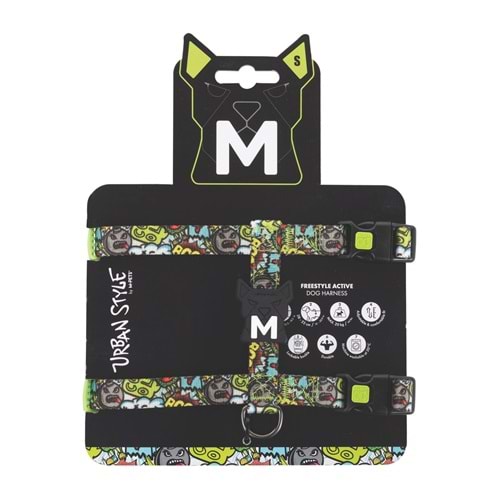 10869499 M-PETS URBAN STYLE MULTİCOLOR ACTİVE KÖPEK GÖĞÜS TASMASI (S)