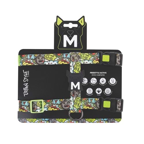 10869699 M-PETS URBAN STYLE MULTİCOLOR ACTİVE KÖPEK GÖĞÜS TASMASI (L)
