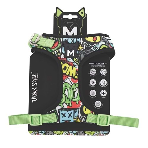 10873099 M-PETS URBAN STYLE MULTİCOLOR EASY FİT KÖPEK GÖĞÜS TASMASI (M)