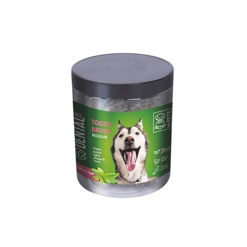 19029099 M-PETS DENTAL SNACK GREEN TEA TOOTH BRUSH REGULAR ÖDÜL 330GR