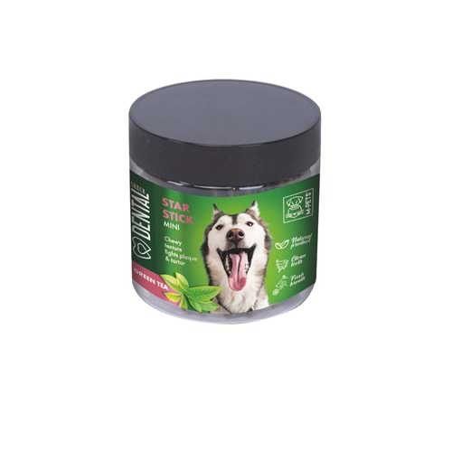 19029599 M-PETS DENTAL SNACK GREEN TEA STAR STICK MINI ÖDÜL 110GR