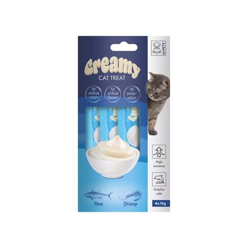 19038199 M-PETS CREAMY TON BALIKLI KARİDESLİ KEDİ ÖDÜLÜ 4X15GR