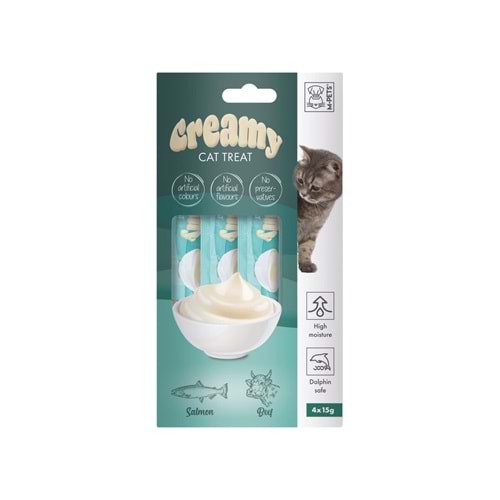 19038299 M-PETS CREAMY SOMON BALIKLI BİFTEKLİ KEDİ ÖDÜLÜ 4X15GR
