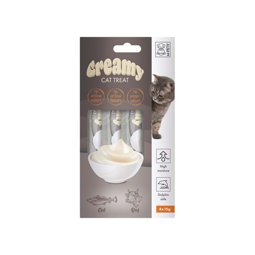 19038399 M-PETS CREAMY MORİNA BALIKLI BİFTEKLİ KEDİ ÖDÜLÜ 4X15GR