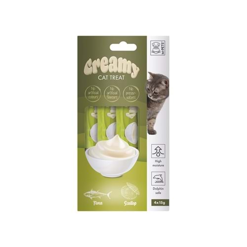 19038799 M-PETS CREAMY TON BALIKLI DENİZ TARAKLI KEDİ ÖDÜLÜ 4X15GR