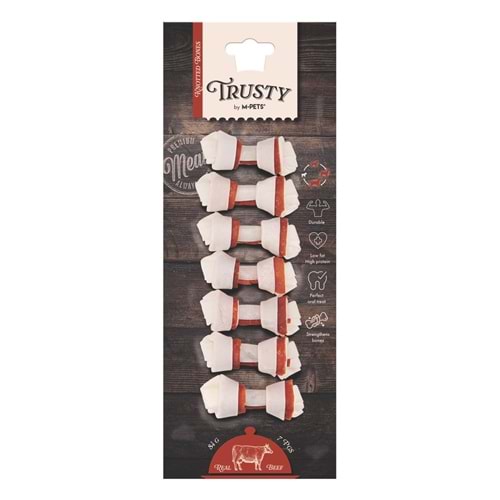 19046499 M-PETS TRUSTY BEEF DÜĞÜMLÜ KEMİK 7Lİ 84GR/6,4CM