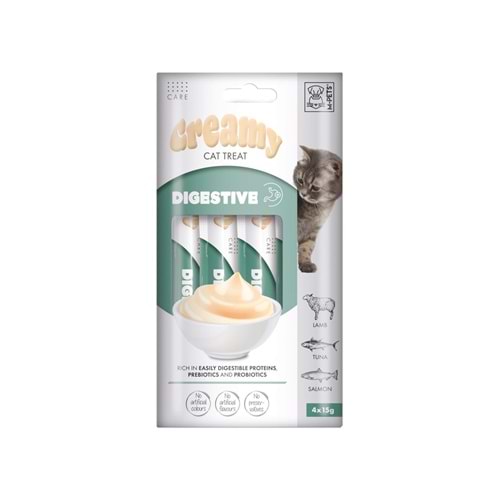 19049899 M-PETS DIGESTIVE FONKSİYONEL CREAMY KEDİ ÖDÜLÜ 4X15GR