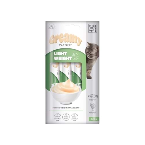19050099 M-PETS LIGHT WEIGHT FONKSİYONEL CREAMY KEDİ ÖDÜLÜ 4X15GR