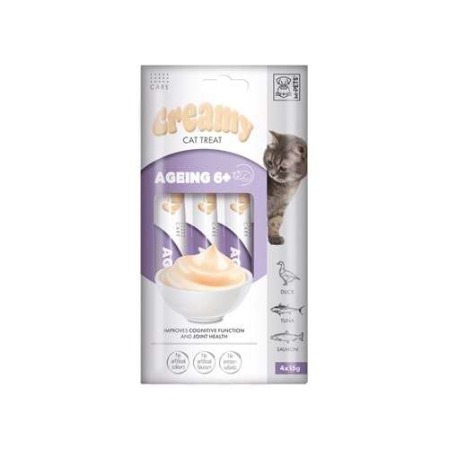 19050299 M-PETS AGEING 6+ FONKSİYONEL CREAMY KEDİ ÖDÜLÜ 4X15GR