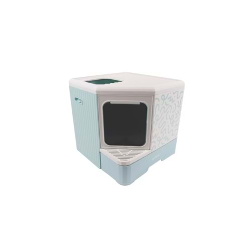 20104499 M-PETS TERRA FORMA ECO DESENLİ KAPALI KEDİ TUVALETİ BLUE