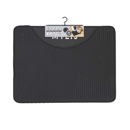 20117903 M-PETS DUPLEX ELEKLİ KEDİ KUMU PASPASI SİYAH 60X45CM
