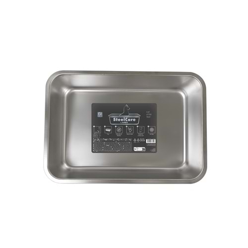20128599 M-PETS STEEL CARE PASLANMAZ ÇELİK KEDİ KUMU TUVALETİ (S)