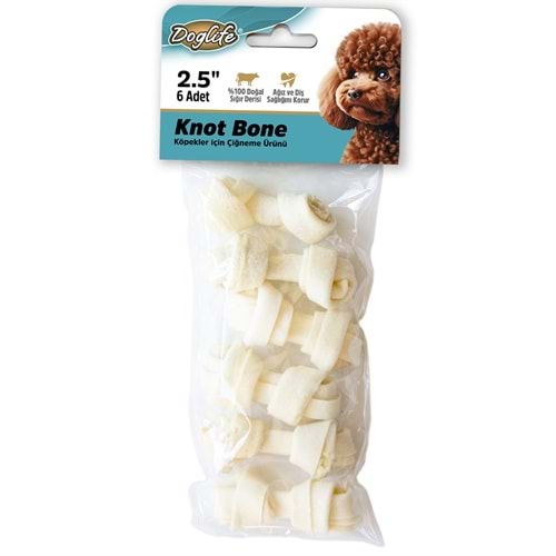 202691-DOGLİFE DÜĞÜMLÜ KEMİK WHİTE 9-10GR/AD. 6LI