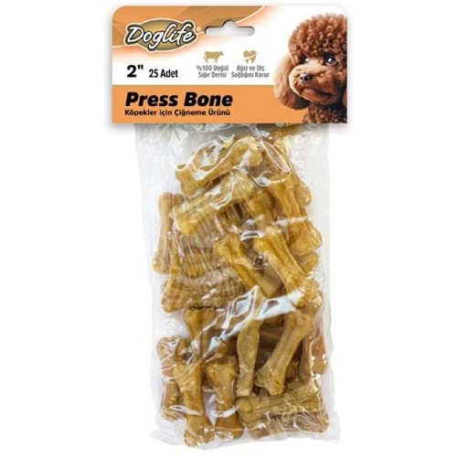 202697-DOGLİFE PRESS KEMİK NATUREL 9-10GR/AD. 25Lİ