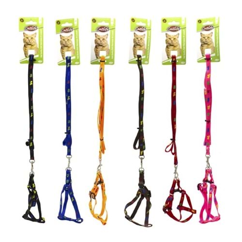 203223-CATLİFE KEDİLER İÇİN GÖĞÜS TASMASI+GEZDİRME 1,0CM