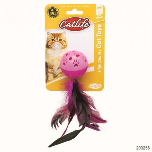 203255-CATLİFE KEDİLER İÇİN ZİLLİ TÜYLÜ TOP OYUNCAK