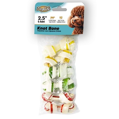 203390-DOGLİFE DÜĞÜMLÜ KEMİK RENKLİ 8GR/AD. 6LI