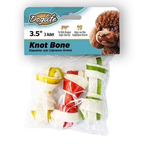 203391-DOGLİFE DÜĞÜMLÜ KEMİK RENKLİ 20GR/AD. 3LÜ