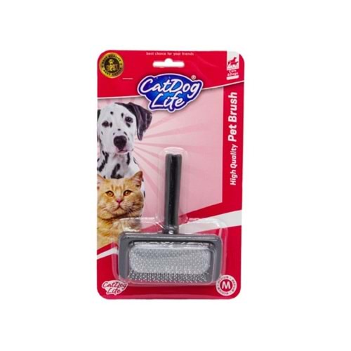 203711-CAT/DOGLİFE KEDİ ve KÖPEKLER İÇİN AHŞAP TELLİ FIRÇA (M)