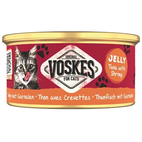 20376-VOSKES TON BALIĞI ve KARİDES KEDİ KONSERVESİ 85GR 24LÜ