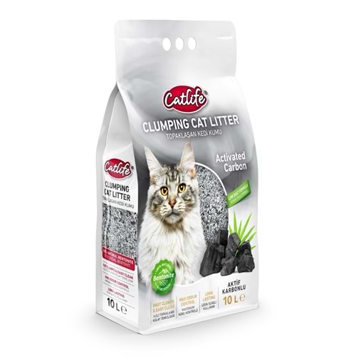 CATLİFE ACTİVE KARBONLU BENTONİT KEDİ KUMU 10LT