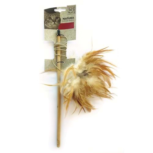 20601099 M-PETS NATURA FEATHER WAND KEDİ OYUNCAĞI OLTA