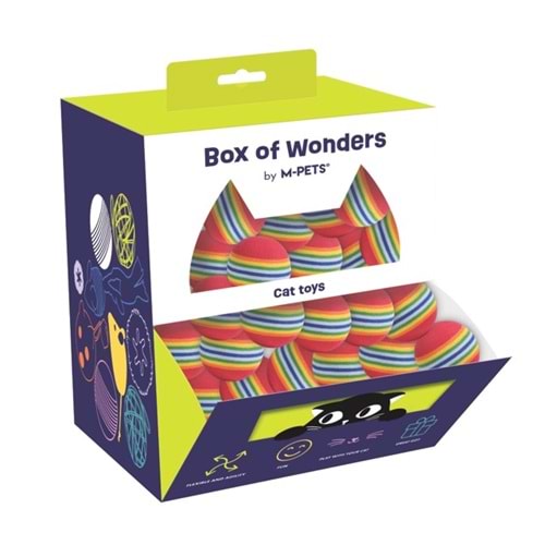 20602899 M-PETS WONDERS RAİNBOW BALL KEDİ OYUNCAĞI 90LI DISPLAY
