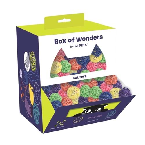 20602999 M-PETS WONDERS RATTAN BALL KEDİ OYUNCAĞI 110LU DISPLAY
