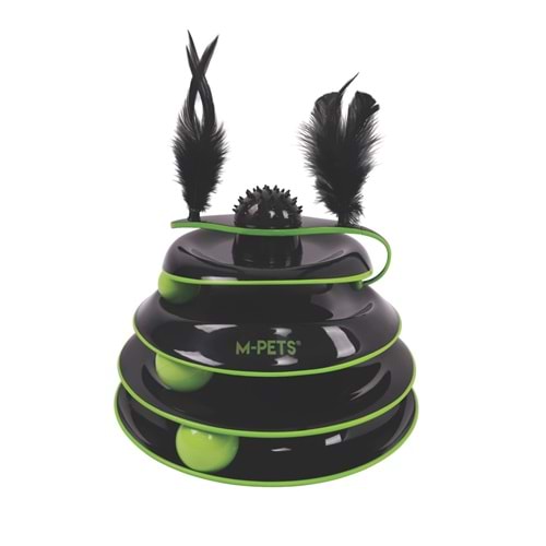 20639299 M-PETS CASTLE PLAY TOWER KEDİ OYUNCAĞI BLACK/GREEN