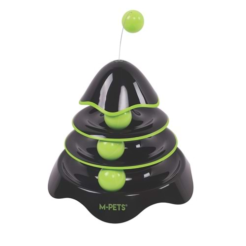 20639399 M-PETS ROCKET PLAY TOWER KEDİ OYUNCAĞI BLACK/GREEN