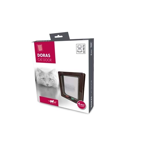 20800314 M-PETS DORAS KEDİ KAPISI 4 YOLLU BROWN 250MMX233MM