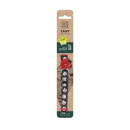 20800799 M-PETS ZANY KEDİ BOYUN ZİLLİ TASMASI BLACK/RED
