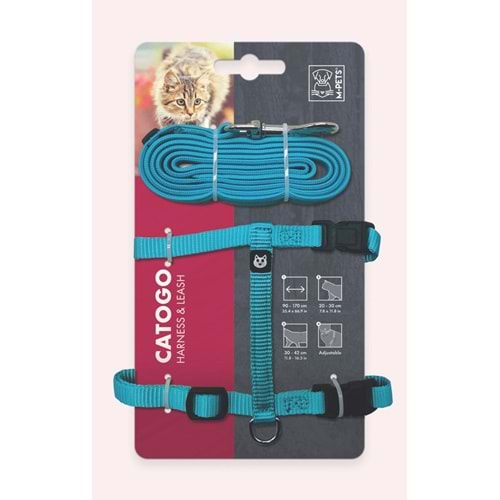 20801099 M-PETS CATOGO KEDİ GÖĞÜS TASMASI+GEZDİRME SETİ BLUE