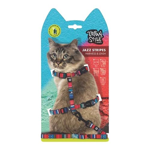 20801499 M-PETS URBAN STYLE JAZZ STRIPES KEDİ GÖĞÜS TASMASI SET