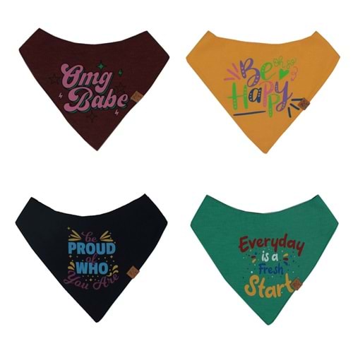 23004-1-PAWSTAR PET BANDANA 4LÜ SMALL