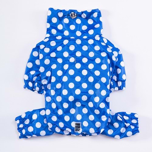 23521-PAWSTAR MAVİ DOTS TULUM YAĞMURLUK 5Lİ SET (M-L-XL-XL-2XL)